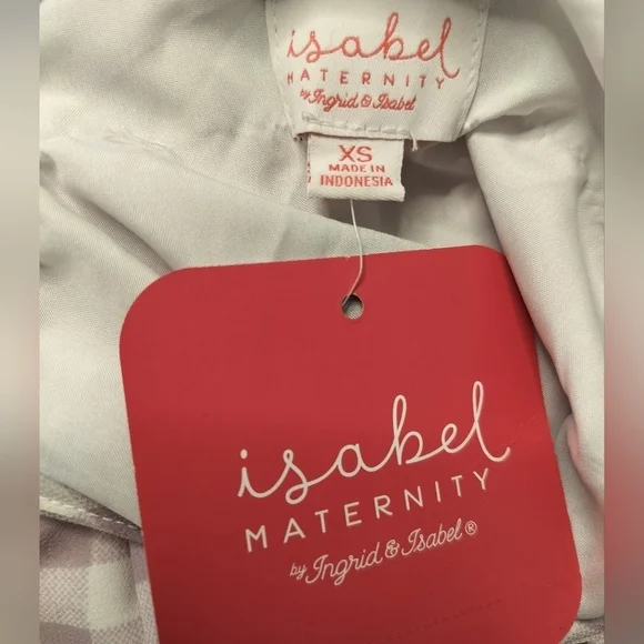 (1643)Isabel Maternity Purple Gingham Spring Maxi Dress Size XS - Picture 8 of 8